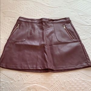 Maroon/burgundy mini skirt